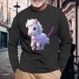 子馬 かわいい 馬 干支 白馬 イラスト 長袖Tシャツ 高齢者への贈り物