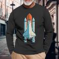 宇宙飛行士 スペースクラフト 宇宙旅行 スペースシャトル 長袖Tシャツ 高齢者への贈り物