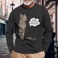家にいてほしいねこ、うずら 猫 かわいい Cat 長袖Tシャツ 高齢者への贈り物