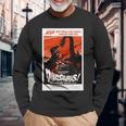 恐竜レトロヴィンテージ映画ポスタープリント 長袖tシャツ 長袖Tシャツ 高齢者への贈り物