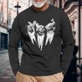 悪魔の歯痛 歯医者 クラシックイラスト 長袖Tシャツ 高齢者への贈り物