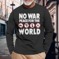 戦争禁止、平和、反戦、戦争禁止 長袖tシャツ 長袖Tシャツ 高齢者への贈り物