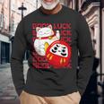 招き猫 招き猫だるま Kawaii Good Luck 長袖Tシャツ 高齢者への贈り物