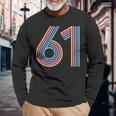 数字 61 61周年記念 男女 61歳の誕生日 長袖Tシャツ 高齢者への贈り物