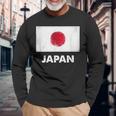日本の国旗 日本の国旗 Japan Flag 長袖Tシャツ 高齢者への贈り物