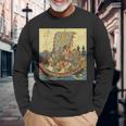 歌川広重作 宝船 七福神 長袖Tシャツ 高齢者への贈り物