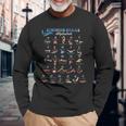 水泳スキル アルファベット 面白い 水泳 スイマー 水泳 先生 長袖Tシャツ 高齢者への贈り物