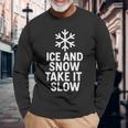 氷と雪で簡単。滑りやすい表面でも天候の安全性。 長袖Tシャツ 高齢者への贈り物