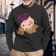 泥遊びをする子豚 すべての瞬間を楽しみましょう！ 長袖Tシャツ 高齢者への贈り物