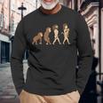 犬の進化ジャーマン・シェパード・ドッグ犬 長袖Tシャツ 高齢者への贈り物