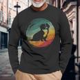 狆犬のレトロなデザイン 長袖Tシャツ 高齢者への贈り物