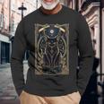 猫 タロットカード 悪魔 タロットカード 猫 長袖tシャツ 長袖Tシャツ 高齢者への贈り物