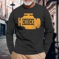 琥珀色の車のエンジンダッシュボード警告灯 面白いメカニック 長袖Tシャツ 高齢者への贈り物