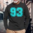 番号 93 シアン スポーツ番号 長袖Tシャツ 高齢者への贈り物
