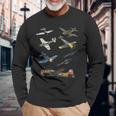 第二次世界大戦 戦闘機 P51 マスタング スピットファイア メッサーシュミット B-17 長袖Tシャツ 高齢者への贈り物