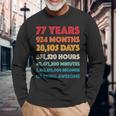 素晴らしい77歳の誕生日ギフト 面白いレトロ 77歳の誕生日 長袖Tシャツ 高齢者への贈り物