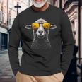 羊 サングラス アート 動物 イラスト グラフィック 羊 長袖Tシャツ 高齢者への贈り物