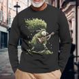 羊の木 ミュージシャン ギター グラフィック 動物 モチーフ 羊 長袖Tシャツ 高齢者への贈り物