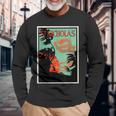 聖ニコルズ ドラゴン サンセット ヤシの木 グラフィック リトグラフ 長袖Tシャツ 高齢者への贈り物