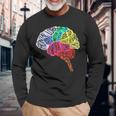 脳のパーツ 脳の解剖 脳科学 脳の地図 長袖Tシャツ 高齢者への贈り物