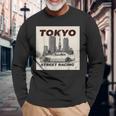 自動車愛好家のための東京ストリートレーシングカーデザイン 長袖Tシャツ 高齢者への贈り物