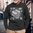 自動車整備士向けの高性能gteエンジン設計図 長袖Tシャツ 高齢者への贈り物