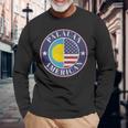 誇り高きパラオ・アメリカン・バッジ パラオ国旗 長袖Tシャツ 高齢者への贈り物