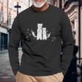 雪の妖精 オコジョの親子 長袖Tシャツ 高齢者への贈り物