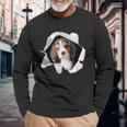 面白いtシャツ ビーグル 犬 イヌ わんこ メンズ 犬好き グッズ かわいい おもしろ 面白い 服 ネタ 長袖Tシャツ 高齢者への贈り物