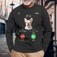 面白いtシャツ フレンチブルドッグ 着信 犬 イヌ メンズ グッズ かわいい おもしろ 面白い 服 ネタ 長袖Tシャツ 高齢者への贈り物