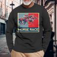面白いtシャツ 馬tシャツ 競馬 馬 レース 乗馬 ジョッキー メンズ おもしろ 面白い グッズ ネタ 男性用 レトロ 長袖tシャツ 長袖Tシャツ 高齢者への贈り物