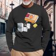 面白い寿司シャツ 日本の刺身 ビール冷蔵庫 長袖Tシャツ 高齢者への贈り物