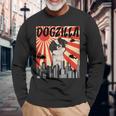 面白い犬 狆 長袖Tシャツ 高齢者への贈り物
