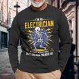 音楽なしで踊ったら私は電気技師だおもしろいスケルトン 長袖Tシャツ 高齢者への贈り物