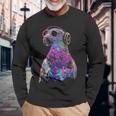 鳩 鳥モチーフ 動物 アート 音楽 ヘッドホン 鳩 長袖Tシャツ 高齢者への贈り物