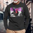 黒ちゃぼ。 ちゃぼデザイン 鶏をテーマにしたスタイリッシュなアート 長袖Tシャツ 高齢者への贈り物