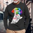 黙ってろよ Lgbtq 長袖Tシャツ 高齢者への贈り物