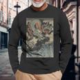 龍と波 歌川国吉 日本の浮世絵 クール 長袖Tシャツ 高齢者への贈り物