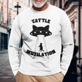 'Cat'tle Mutilation キャットルミューティレーション キャトルミューティレーション 猫 Ufo 宇宙 長袖Tシャツ 高齢者への贈り物