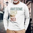 1953年5月以来素晴らしい誕生日。面白いレトロ。 長袖Tシャツ 高齢者への贈り物