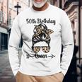 50歳の誕生日 クイーン Happy 50歳 散らかったパンヒョウ 長袖Tシャツ 高齢者への贈り物
