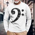 Bass Clef ビンテージブラック左 ベースプレイヤー 長袖tシャツ 長袖Tシャツ 高齢者への贈り物