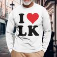 I Heart Lk Initials I Love LK First And Last Name L K 長袖Tシャツ 高齢者への贈り物