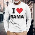 I Heart Tama Japan Love 日本土産 長袖Tシャツ 高齢者への贈り物