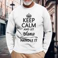 Keep Calm And Letana Handle It 面白い名前ギフト 長袖Tシャツ 高齢者への贈り物