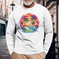 Los Angeles California、サーフィンサーフボードレトロ 長袖Tシャツ 高齢者への贈り物