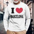 I Love Barcelona バルセロナが大好き 長袖Tシャツ 高齢者への贈り物