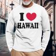 I Love Hawaii ハワイが大好き 長袖Tシャツ 高齢者への贈り物