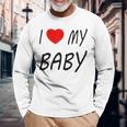 I Love My Baby ブラック 長袖Tシャツ 高齢者への贈り物