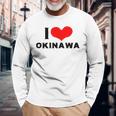 I Love Okinawa 愛 ハート 沖縄 沖縄県 日本 お土産 かわいい おしゃれ 長袖Tシャツ 高齢者への贈り物
